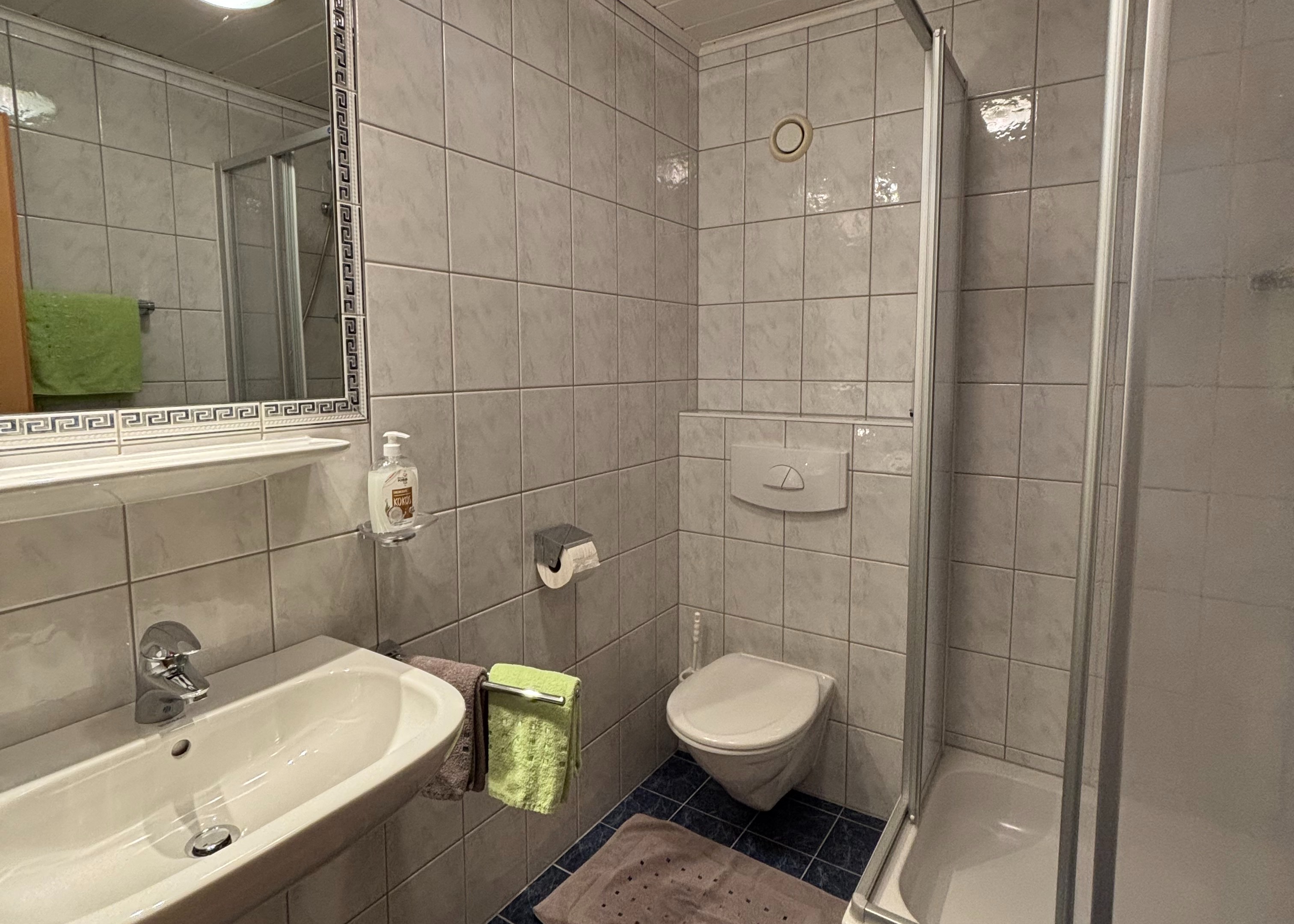 Image showing bathroom with flooring, plumbing fixture, floor, bathroom sink, interior design and sink